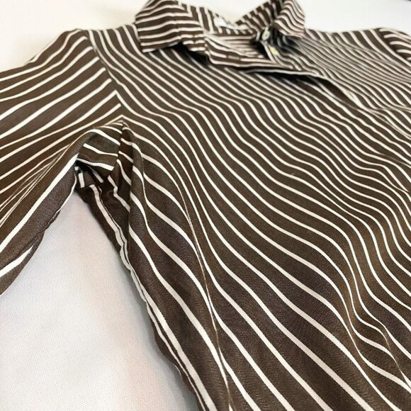 Striped Button Down Shirt - Black and White - Picture 6 of 9